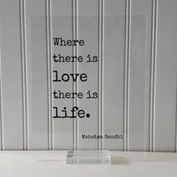 Mahatma Gandhi - Floating Quote Where There Is Love Life Art Print Romantic Anniversary Gift For Wife Husband Modern - thumbnail 3