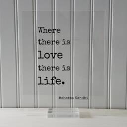 Mahatma Gandhi - Floating Quote Where There Is Love Life Art Print Romantic Anniversary Gift For Wife Husband Modern - thumbnail 3