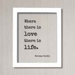 Mahatma Gandhi - Floating Quote Where There Is Love Life Art Print Romantic Anniversary Gift For Wife Husband Modern - thumbnail 2