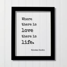 Mahatma Gandhi - Floating Quote Where There Is Love Life Art Print Romantic Anniversary Gift For Wife Husband Modern - thumbnail 1