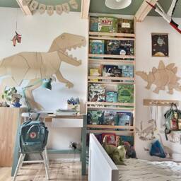 Wooden Dinosaur Wall Art - T-Rex Origami For Kids Room Montessori Nursery Decor Gift Boys- Free Delivery - thumbnail 2