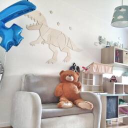Wooden Dinosaur Wall Art - T-Rex Origami For Kids Room Montessori Nursery Decor Gift Boys- Free Delivery - thumbnail 3