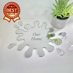 Splash Acrylic Mirror Wall Art Personalized Engraving Available