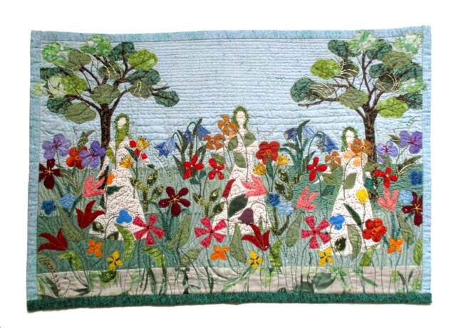 Colorful Floral Spring Textile Wall Art - image 1