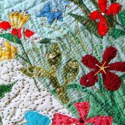 Colorful Floral Spring Textile Wall Art - thumbnail 4