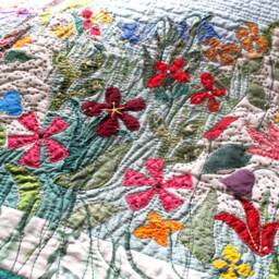 Colorful Floral Spring Textile Wall Art - thumbnail 3