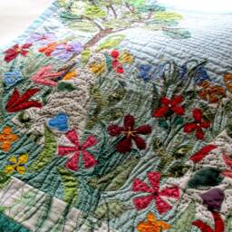 Colorful Floral Spring Textile Wall Art - thumbnail 2