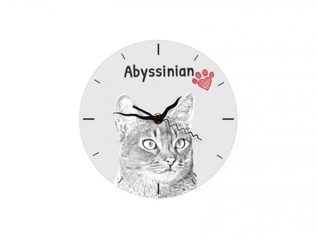 Abyssinian Cat, Free Standing Mdf Floor Clock With An Image Of A Cat - image 1