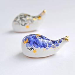 Housewarming Gift, Ceramic Whale Figurine, Baby Totem, Miniature Animal Home Decor, Decor - thumbnail 3