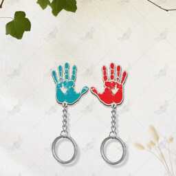 Personalized Carl & Ellie Handprints Couple Wooden Keychain Holder, Up Movie Keychain, Balloon House, Perfect Home Decor, Anniversary Gift - thumbnail 3