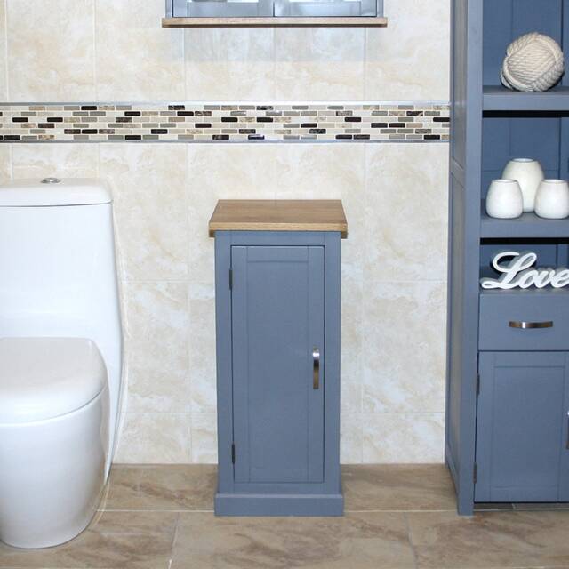 Grey Painted Bathroom Furniture Small Vanity Cabinet - Cupboard With Shelving Storage 500G - image 1