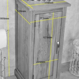 Grey Painted Bathroom Furniture Small Vanity Cabinet - Cupboard With Shelving Storage 500G - thumbnail 4