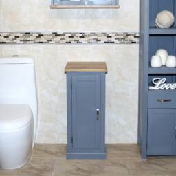 Grey Painted Bathroom Furniture Small Vanity Cabinet - Cupboard With Shelving Storage 500G - thumbnail 1