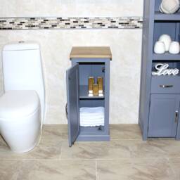 Grey Painted Bathroom Furniture Small Vanity Cabinet - Cupboard With Shelving Storage 500G - thumbnail 3