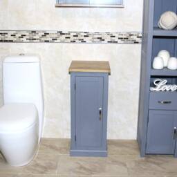 Grey Painted Bathroom Furniture Small Vanity Cabinet - Cupboard With Shelving Storage 500G - thumbnail 2