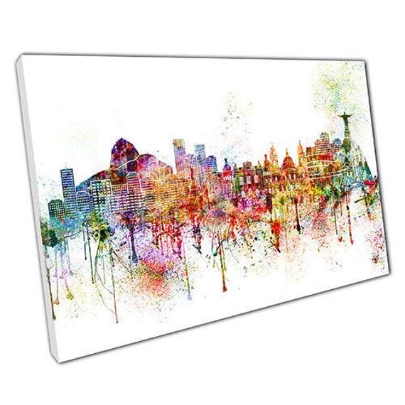 Vibrant Rio De Janeiro Skyline Canvas Print Colorful Cityscape Wall Art For Home & Office Decor - image 1