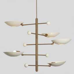 stilnovo Sputnik Chandelier - Raw Brass, Mid-Century Modern 5-Arm Light - thumbnail 3