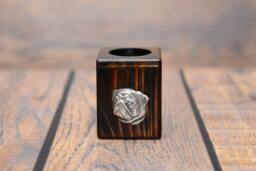 Pug - Wooden Candlestick With Dog, Souvenir, Decoration, Limited Edition, Collection - thumbnail 1