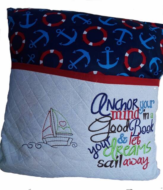 Nautical Reading Pillow, Sailing Novelty Kids Reading Pillow, Pocket Pillow - image 1