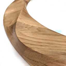 Unique Decorative Round Wooden Mirror. Beautiful Circular Mirrors Made From Handcrafted Natural Oak Wood, Wall Art, Rustic & Modern Decor - thumbnail 2