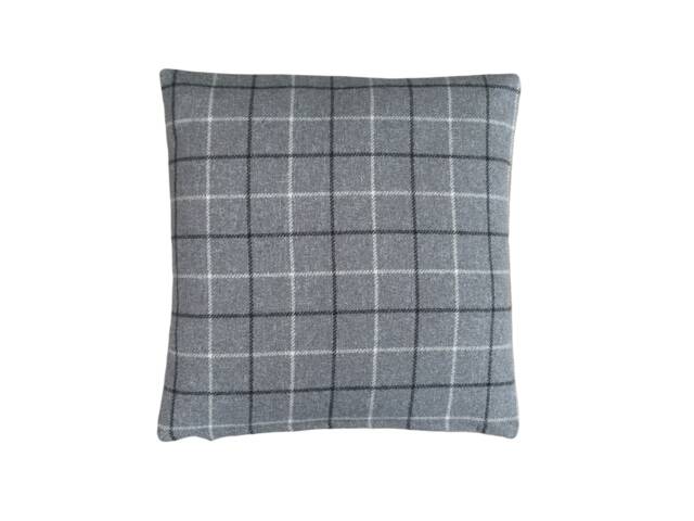 Double Sided Handmade Tartan Plaid Cushion Cover Bamburgh Grey Tweed Pillow Sham - image 1