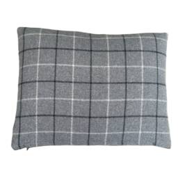 Double Sided Handmade Tartan Plaid Cushion Cover Bamburgh Grey Tweed Pillow Sham - thumbnail 2