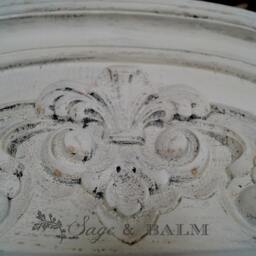 Sold - Antique White Shabby-Chic Hutch, China Cabinet, Distressed Furniture, Chalk Painted Off-White Cottage Style - thumbnail 3