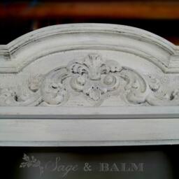 Sold - Antique White Shabby-Chic Hutch, China Cabinet, Distressed Furniture, Chalk Painted Off-White Cottage Style - thumbnail 2