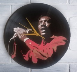 Otis Redding Painted Vinyl Clock. Gift For Music Lover - thumbnail 1