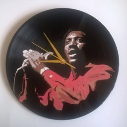 Otis Redding Painted Vinyl Clock. Gift For Music Lover - thumbnail 2