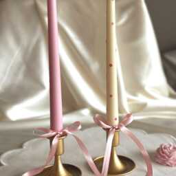 Handmade Red Twisted Taper Candles Soy Wax, Elegant Design, Table Decor. Easter Candle Set - thumbnail 4