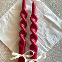 Handmade Red Twisted Taper Candles Soy Wax, Elegant Design, Table Decor. Easter Candle Set - thumbnail 3