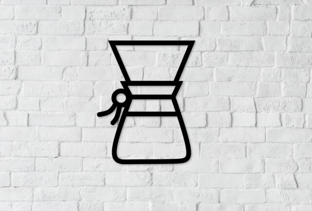 Metal Coffee Maker Wall Art Matte Black Steel Cafe Decor - image 1