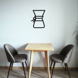 Metal Coffee Maker Wall Art Matte Black Steel Cafe Decor - thumbnail 2