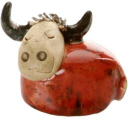 Set Of 3 Mini Highland Cow Ceramic Figurines - Handmade Farm Animal Sculptures - thumbnail 2
