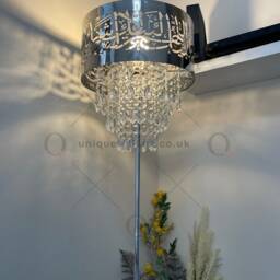 Islamic Chandelier Floor Lamp - Stainless Steel, Crystal Accent Lighting - thumbnail 2