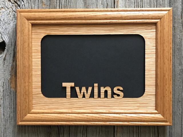 Twins Picture Frame - 5x7 Holds 4x6 Photo Gift For Siblings, Family Frame, Custom Laser Engraved - image 1