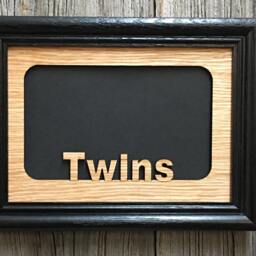 Twins Picture Frame - 5x7 Holds 4x6 Photo Gift For Siblings, Family Frame, Custom Laser Engraved - thumbnail 3