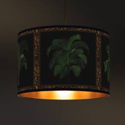 Palm Tree Pendant Lampshade, Tropical Decor, Golden Interior - thumbnail 1