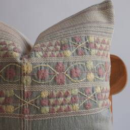 Handmade Hmong Embroidered Pillow Cover Vintage Tribal Design - thumbnail 3