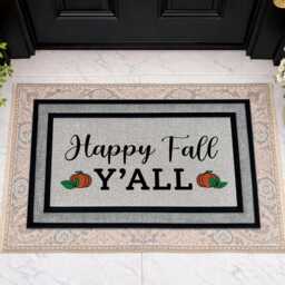 Happy Fall Y'all Pumpkin Doormat - Washable Outdoor Welcome Mat - thumbnail 4