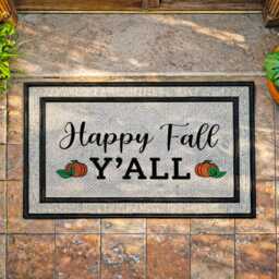Happy Fall Y'all Pumpkin Doormat - Washable Outdoor Welcome Mat - thumbnail 3