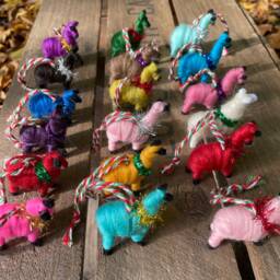 Alpaca Llama Xmas Decoration - Christmas Tree Hanging - Handmade in The UK - thumbnail 2