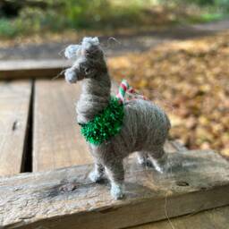Alpaca Llama Xmas Decoration - Christmas Tree Hanging - Handmade in The UK - thumbnail 4