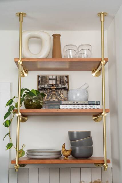 Modular Brass French Bistro Shelving Unit - Glass & Wood Available - The Origin Standard Hardware - image 1