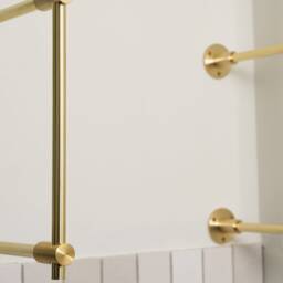 Modular Brass French Bistro Shelving Unit - Glass & Wood Available - The Origin Standard Hardware - thumbnail 4