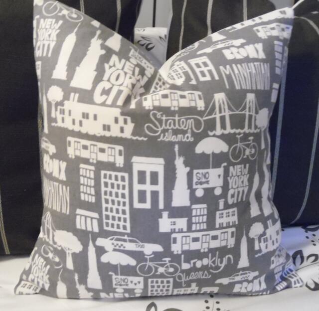 Nyc Scape.pillow Covers.slipcovers.toss Pillows.cushion Covers.gray.white.throw Pillows.sofa Cushion.cushion Covers.home Accents.grays - image 1