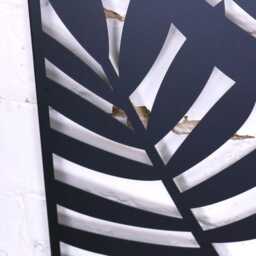 Kireta Metal Black Wall Art Leaf Design - thumbnail 3