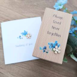 Forget Me Not Gift Set - Bereavement Card/Candle Sympathy Funeral Always Loved - thumbnail 2
