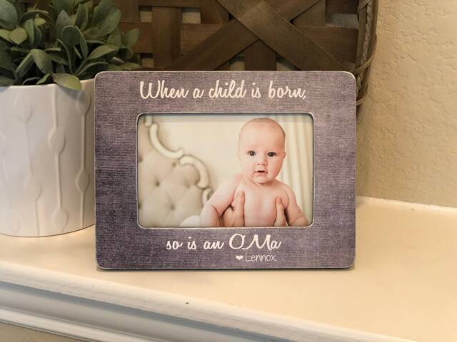 Christmas Grandma Gift Idea - Oma Nana Mimi Picture Frame When A Child Is Born Personalized 4x6 Holiday For Or - image 1